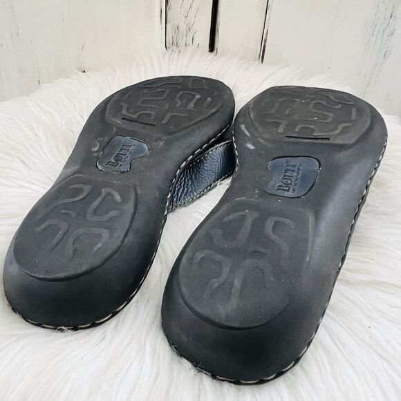 Boc Born Navy Blue Leather Slip on Earthy Boho Comfort Sandals - Size 9 EU40 - Picture 6 of 8